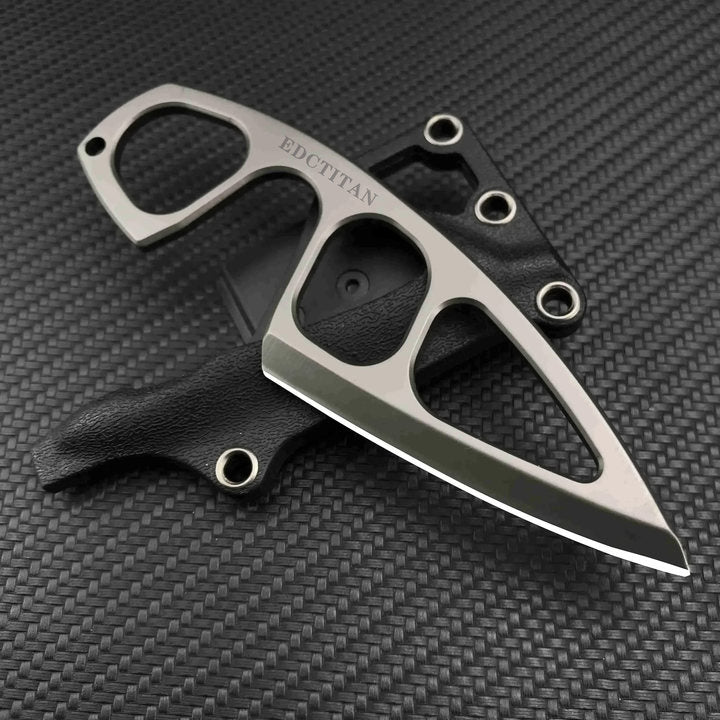 Fixed Blade Knife Camping Knife 440C Steel Titanium Oxide Coating Multi-Grip EDC Survival Knife