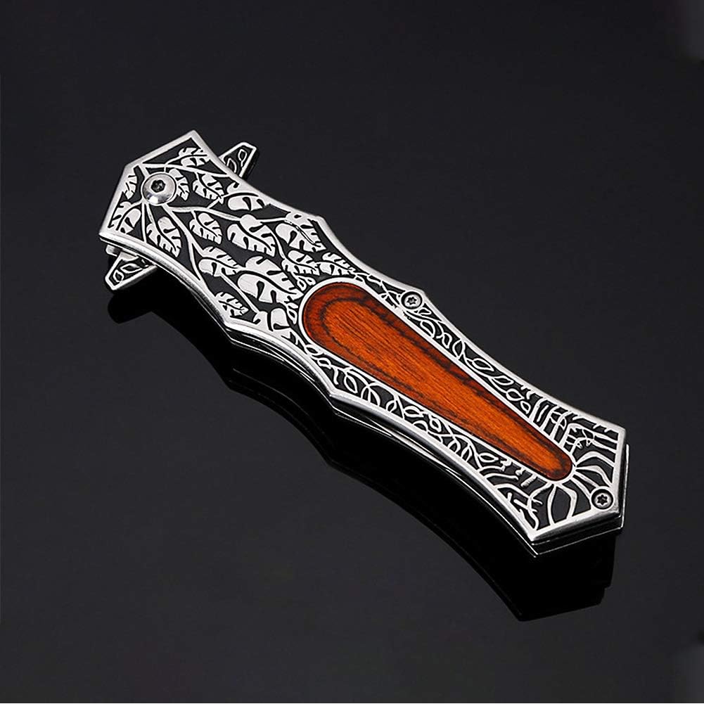 Pocket Knife Japanese Engraving One Hand Opening Liner Lock Stainless Steel EDC Collector