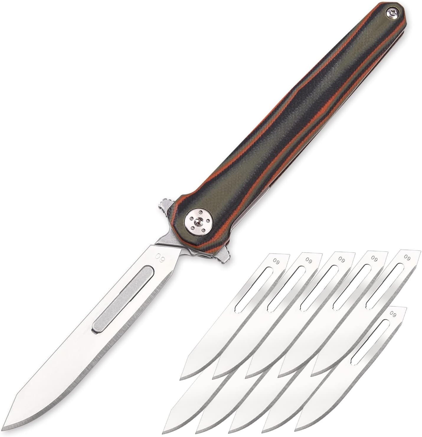 ViperFold Folding Scalpel Knife | Carbon Steel Blade | G10 Handle + 10 Blades