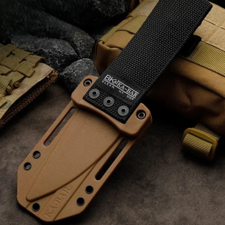 Vanguard Heavy-Duty Fixed Blade | 5mm Thick Tactical Knife | Polymer Grip & Sheath