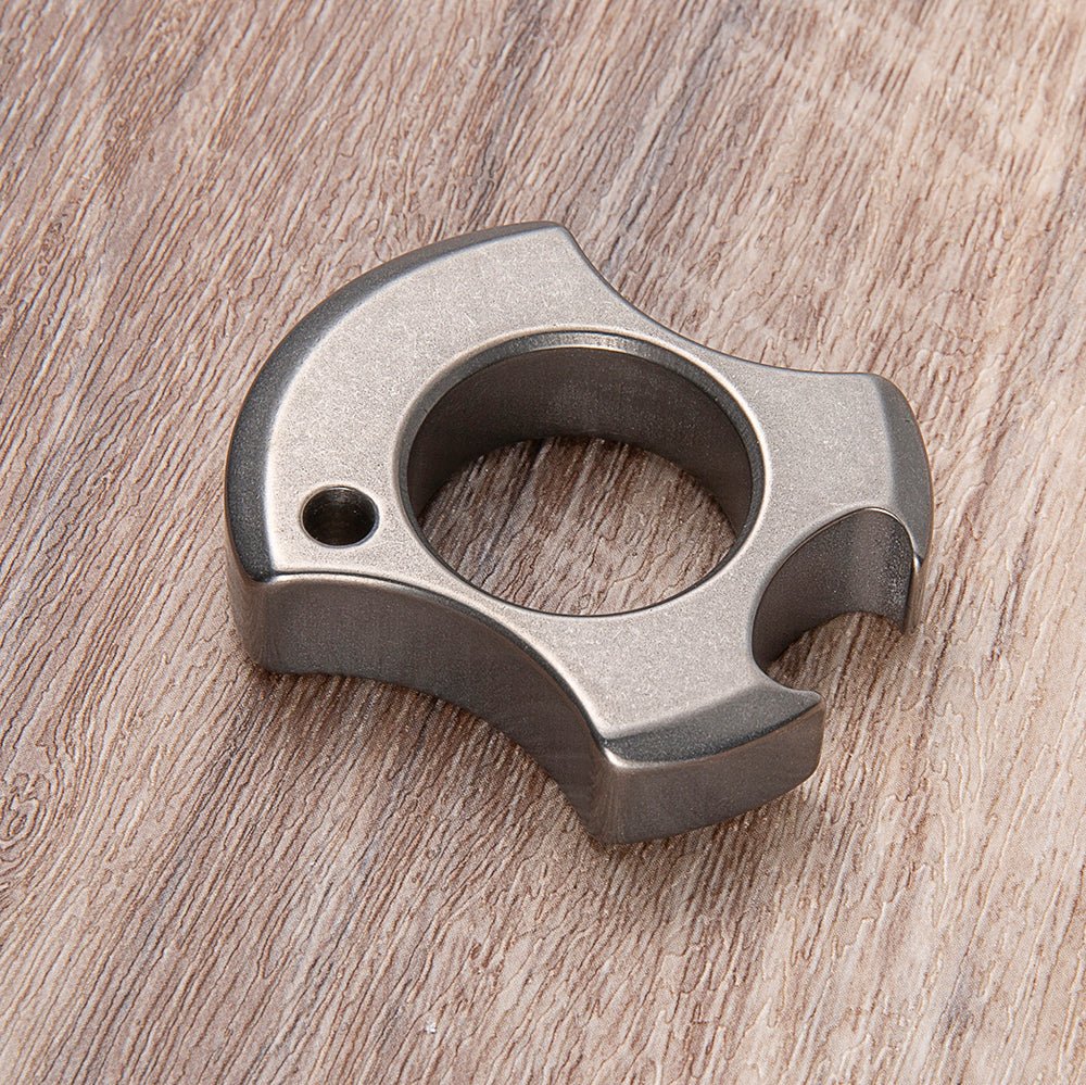 TC21 Titanium Compact Bottle Opener Knuckle Ring - Stonewash Lightweight 66g