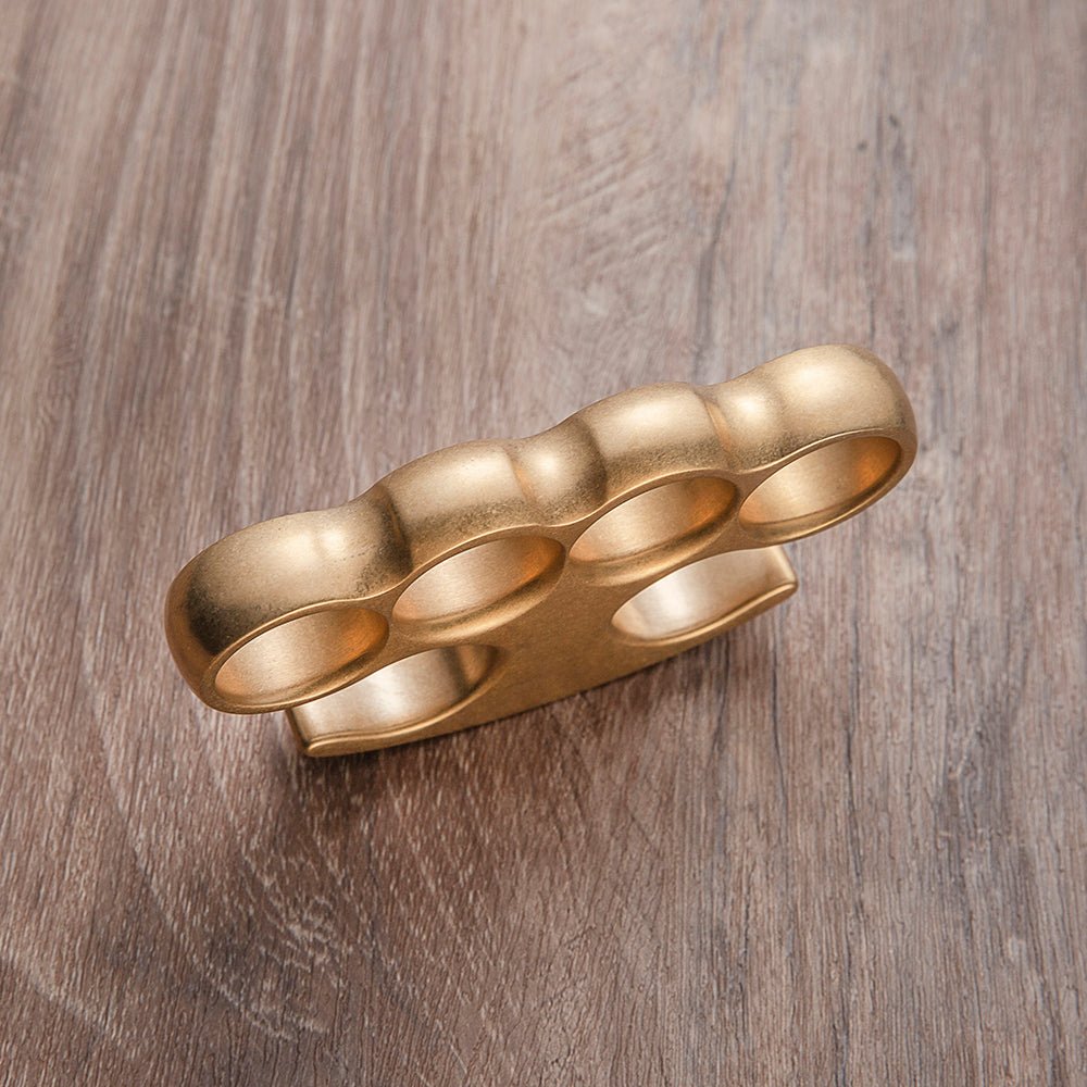 Classic Brass Knuckles - American Style Four Finger Stonewash Finish