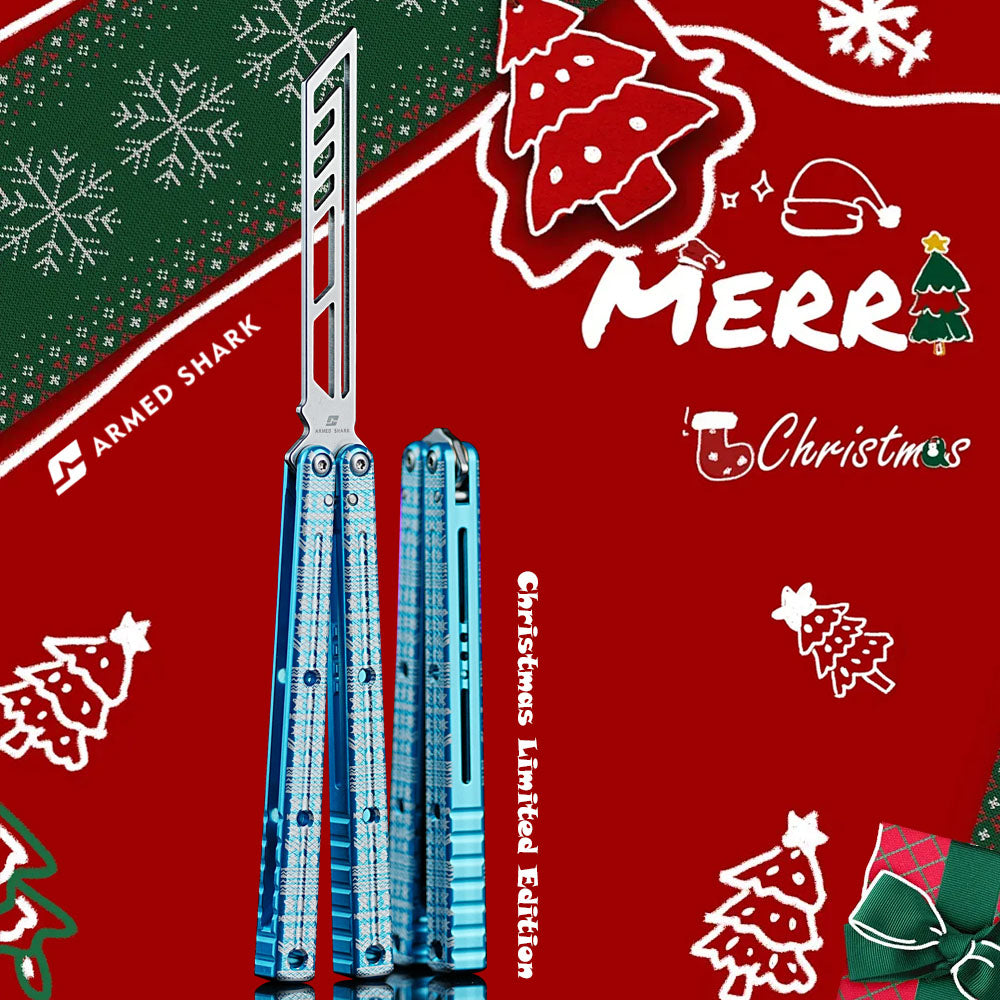 ArmedShark Christmas Limited Edition Balisong Trainer - Holiday Butterfly Knife