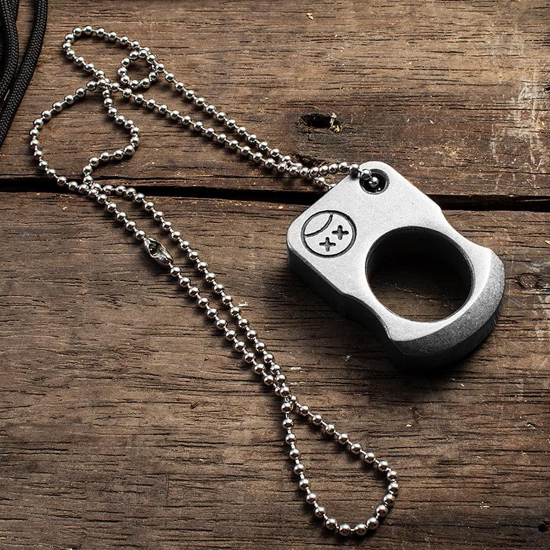 420 Stainless Steel Single Finger Ring - 14mm Ultra Thick Stonewash Security Friendly