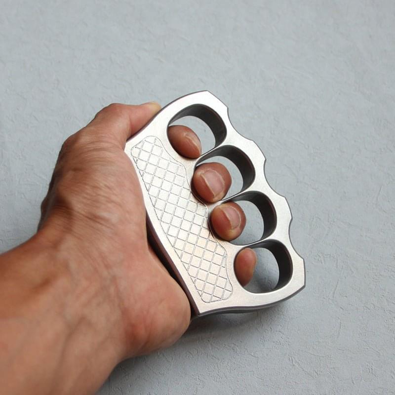 304 Stainless Steel Ultra-Thick 16mm Four Finger Knuckle - Textured Stonewash