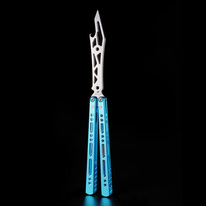 Butterfly Trainer Knife Armed Shark Pike - 7075 Aluminum Balisong Flipper Mirror Polish