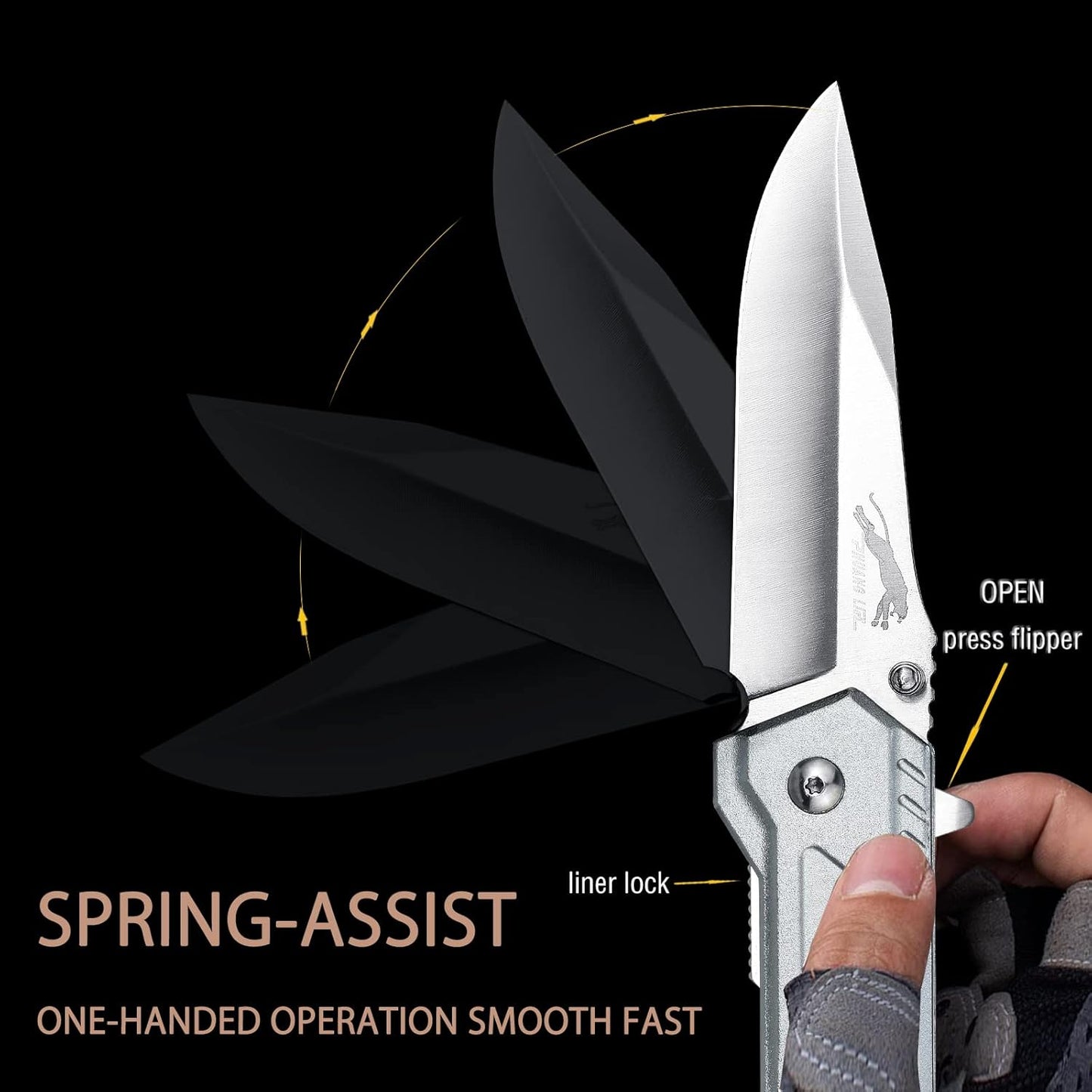 Leopard's Edge Stainless Steel Multipurpose Pocket Knife - Ergonomic Design EDC