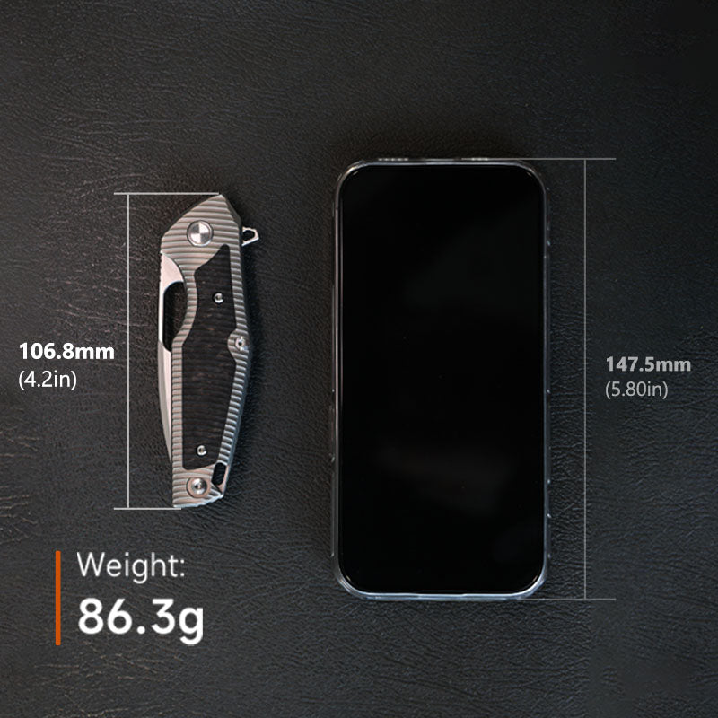 Shadow Blade Titanium EDC Knife - M390 Steel Blade with Precision Engineering
