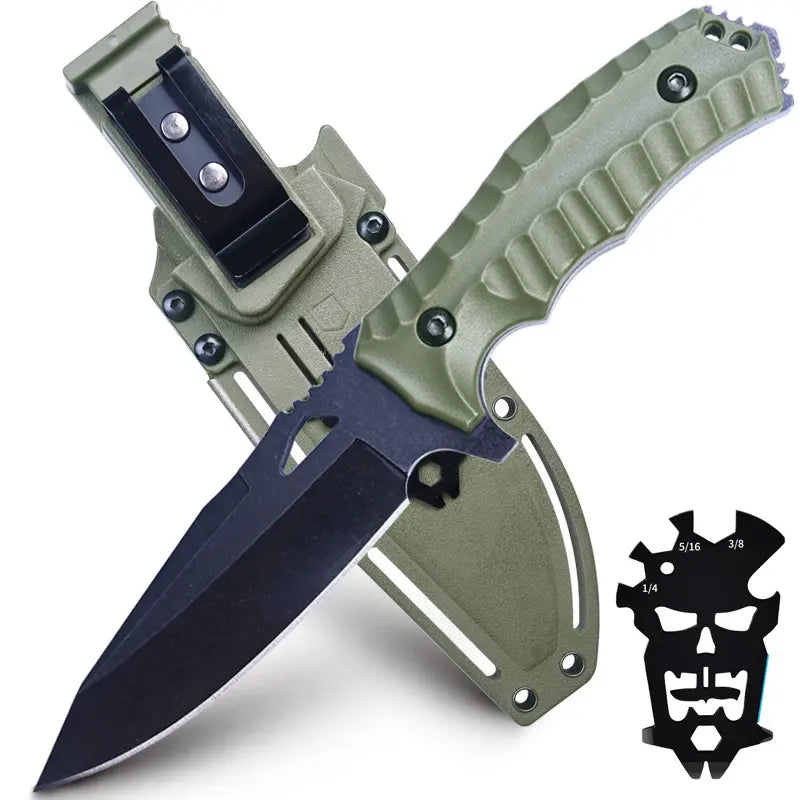 Survival Knife 8Cr13MoV Steel Fire Starter Kit Camping Outdoor Mountaineering EDC