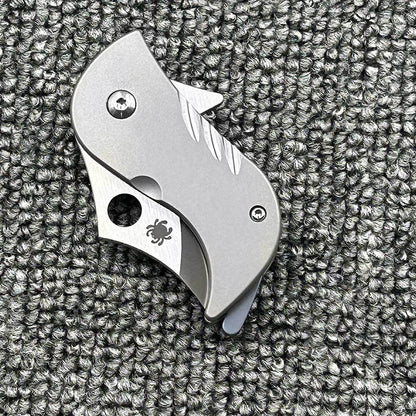 Bitelock Mini EDC Folding Knife - 9Cr18MoV Steel & TC4 Titanium