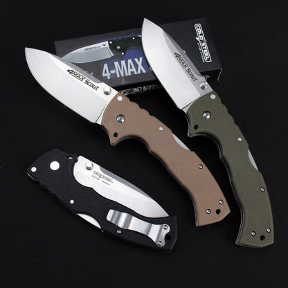 Folding Knife Cold Steel Pocket Knife Stonewashed Nylon Fiber Handle EDC Camping Tactical Knife