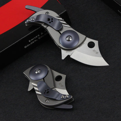 Bitelock Mini EDC Folding Knife - 9Cr18MoV Steel & TC4 Titanium
