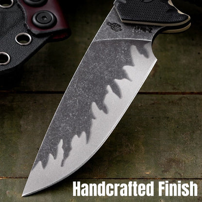 Tiger Edge A8 Tactical Fixed Blade Knife - Tiger-Pattern Steel 60 HRC with G10 Handle