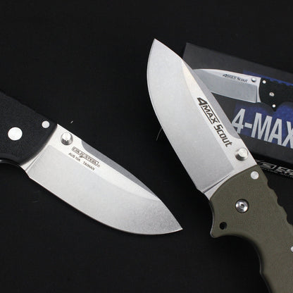 Folding Knife Cold Steel Pocket Knife Stonewashed Nylon Fiber Handle EDC Camping Tactical Knife