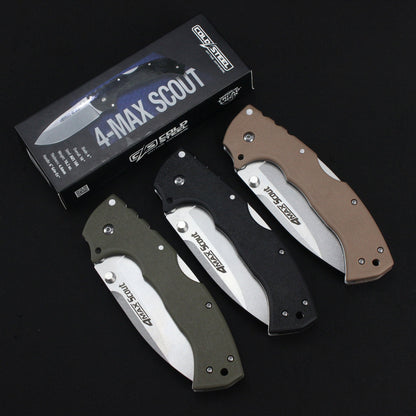 Folding Knife Cold Steel Pocket Knife Stonewashed Nylon Fiber Handle EDC Camping Tactical Knife