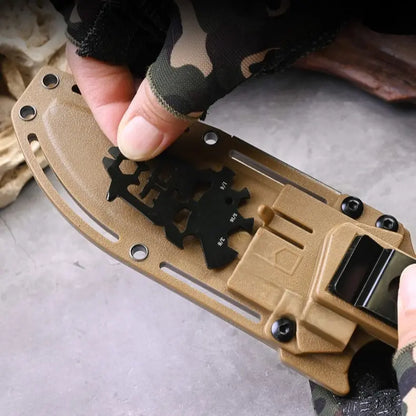 TrailForge Multi-Tool Survival Knife - Fire Starter & Tool Card EDC Set