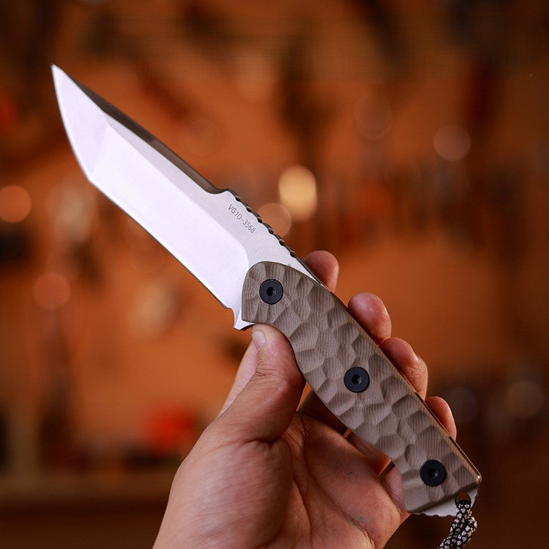 TitanForge VG10 Heavy-Duty Tactical Camp Knife - 7mm Full-Tang Outdoor Survival Blade