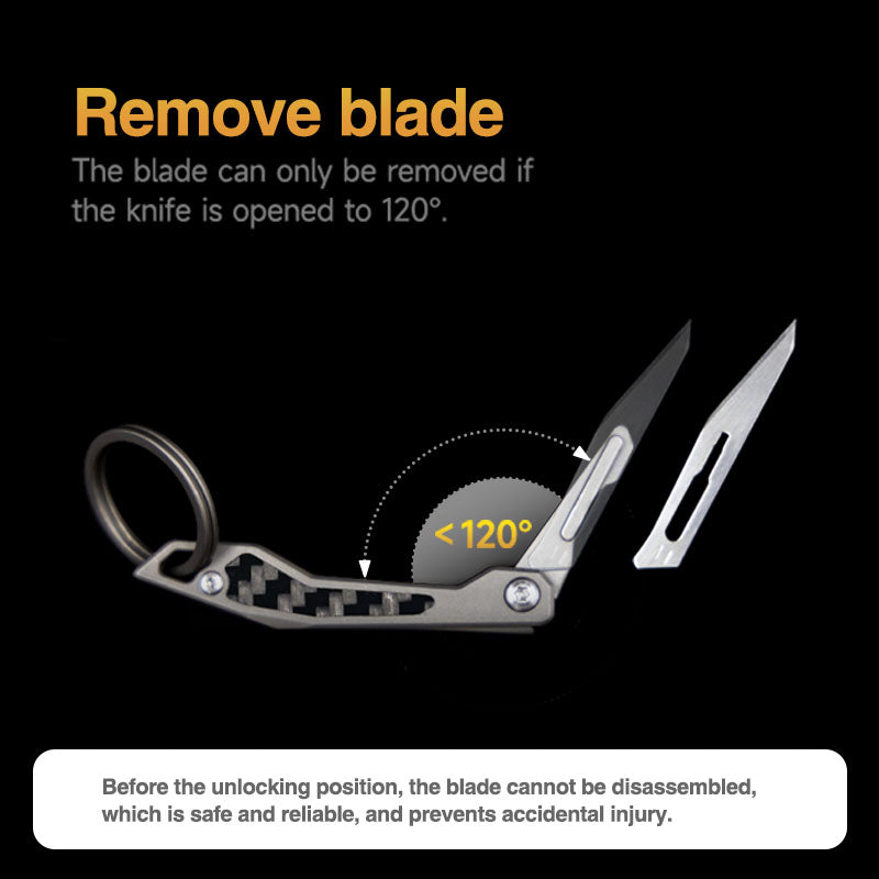 WaspArmor Blade Titanium Micro Folding Scalpel Knife - Surgical Blade EDC Keychain