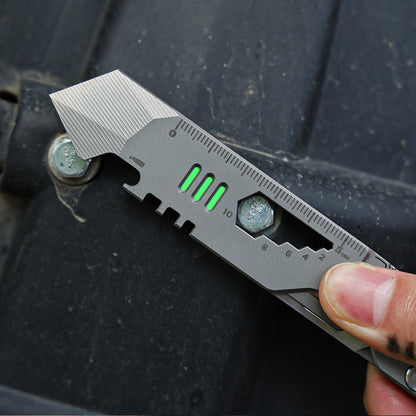 EDC Multi-Tool Titanium Multi-Tool 10-in-1 Survival Tool Pry Bar Keychain Tool Camping Gear