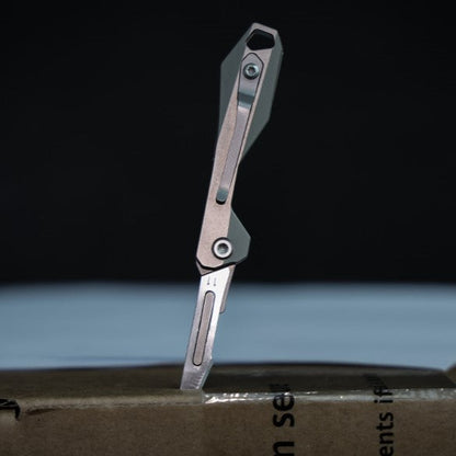 Titanium Scalpel Knife GR5 Micro Folding Replaceable Blade EDC TSA Compliant Travel
