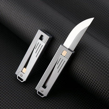 Folding Knife Tactical Knife D2 Steel Gravity Opening Aluminum Handle EDC Knife Stress Relief
