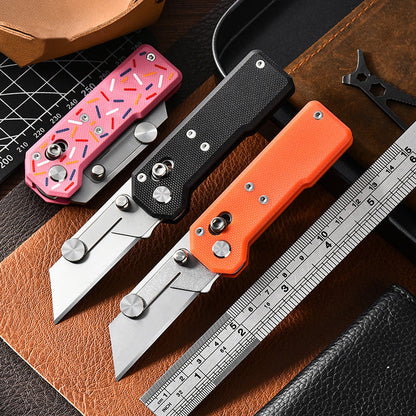 ViperSlide Heavy-Duty Folding Utility Knife - G10 Handle with Axle Lock Multi-Function