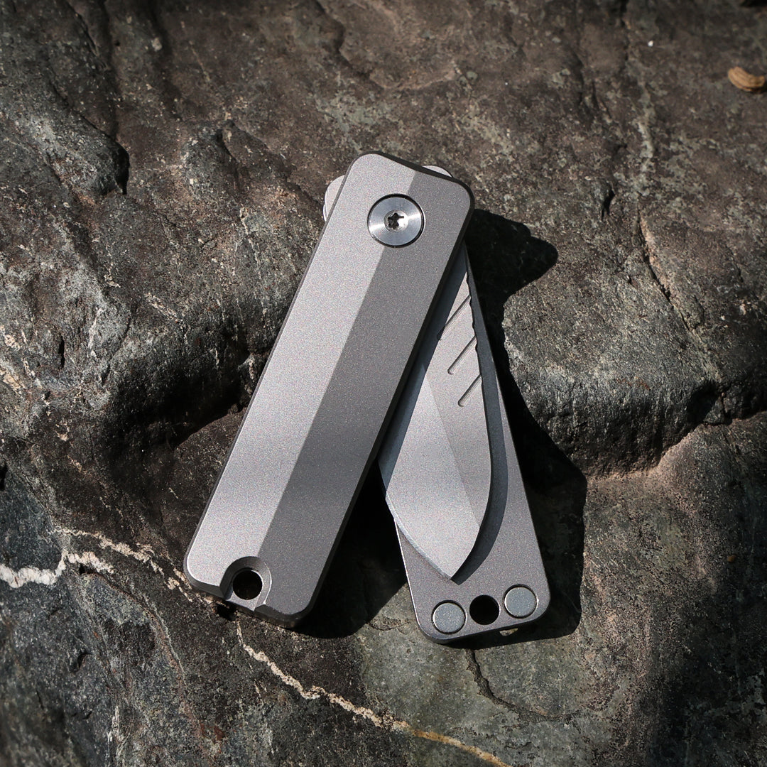 TiSpin Blade Titanium Magnetic Fidget Utility Knife - D2 Steel EDC Multi-Tool