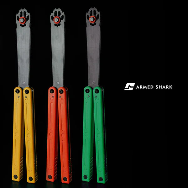 Armed Shark Fox Balisong Trainer - Acetal Butterfly Trainer Knife for Beginners