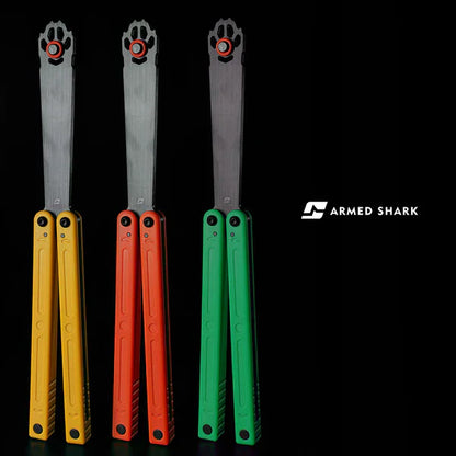 Armed Shark Fox Balisong Trainer - Acetal Butterfly Trainer Knife for Beginners