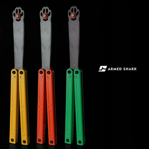 Armed Shark Fox Balisong Trainer - Acetal Butterfly Trainer Knife for Beginners