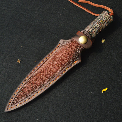 Artisan Damascus Fixed Blade Knife - G10 Handle EDC