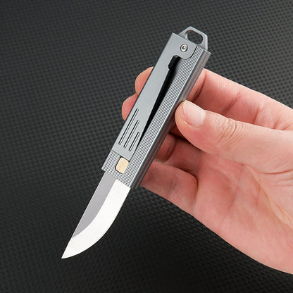 Folding Knife Tactical Knife D2 Steel Gravity Opening Aluminum Handle EDC Knife Stress Relief