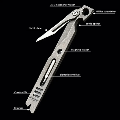 IronClad 9-in-1 Titanium Pocket Pry Bar - Aerospace-Grade Multi-Tool EDC