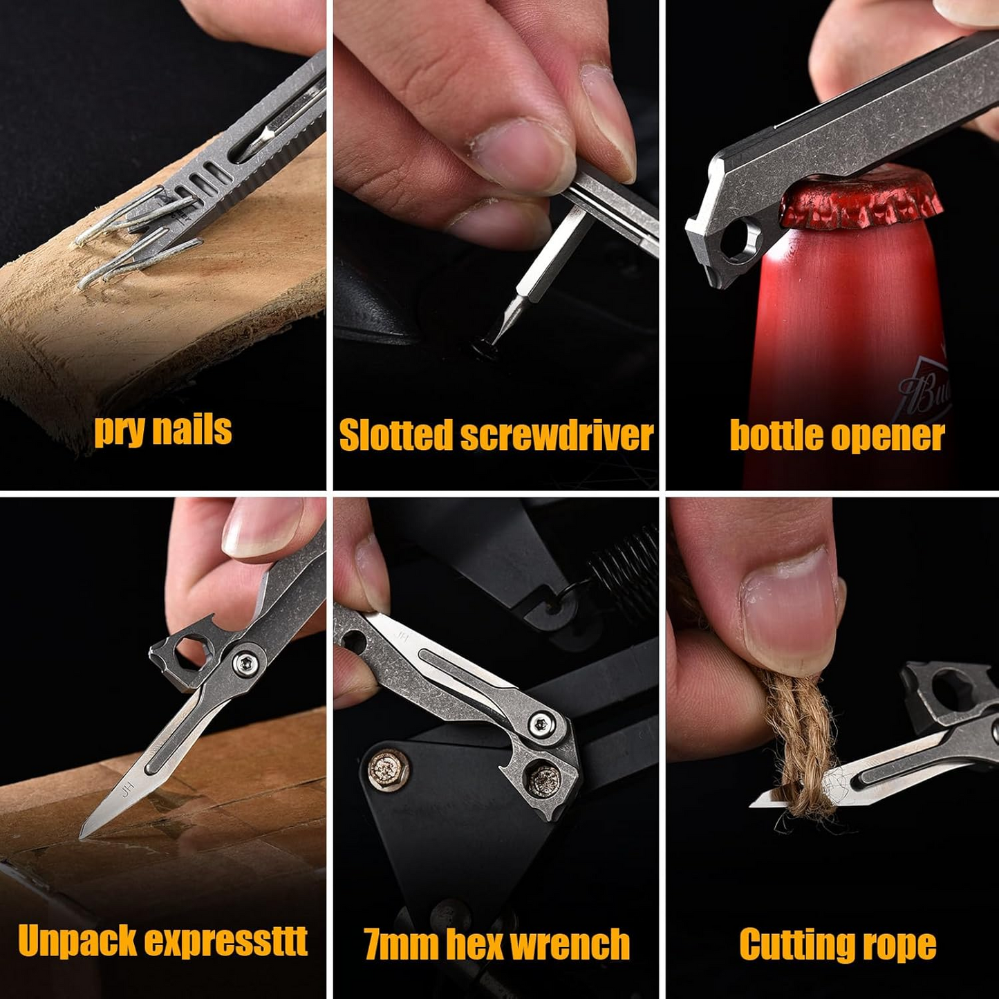 IronClad 9-in-1 Titanium Pocket Pry Bar - Aerospace-Grade Multi-Tool EDC
