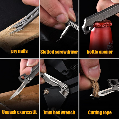 IronClad 9-in-1 Titanium Pocket Pry Bar - Aerospace-Grade Multi-Tool EDC