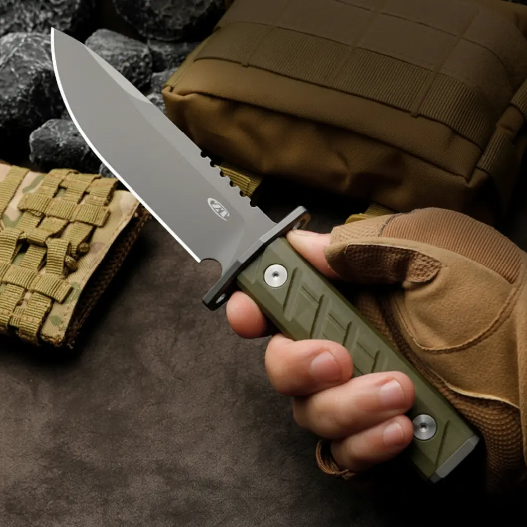 Survival Knife Fixed Blade Knife 7Cr Steel Titanium Coating Hunting Knife Camping Bushcraft Tactical