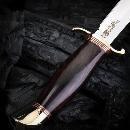 Legacy Blade 9CR18MOV Artisan EDC Knife - Mirror Polish with Brass Guard & Ebony Handle