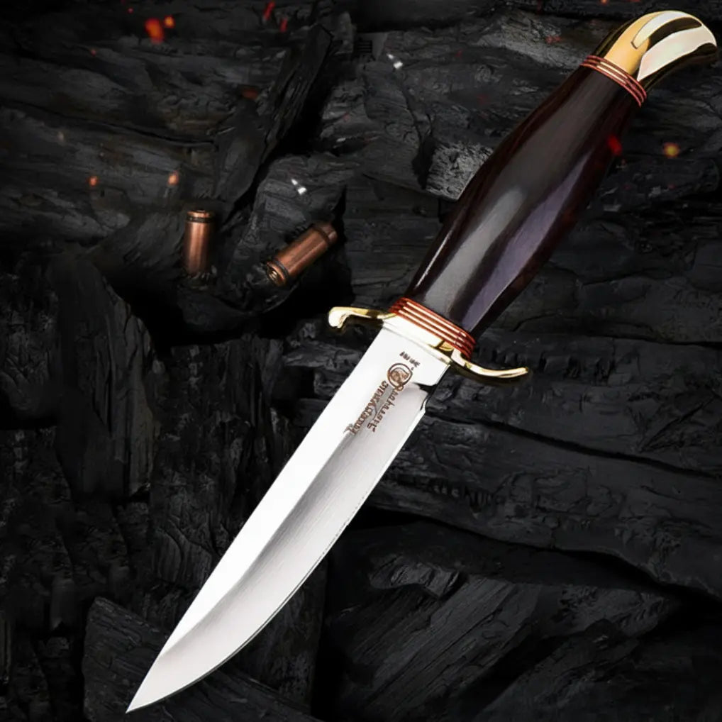 Legacy Blade 9CR18MOV Artisan EDC Knife - Mirror Polish with Brass Guard & Ebony Handle