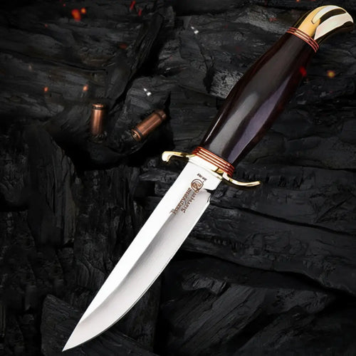 Legacy Blade 9CR18MOV Artisan EDC Knife - Mirror Polish with Brass Guard & Ebony Handle
