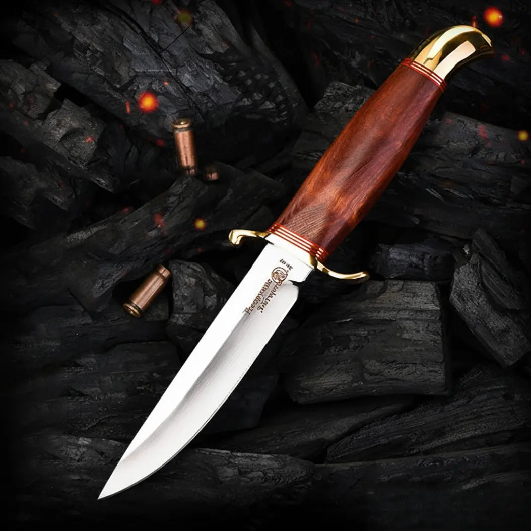 Legacy Blade 9CR18MOV Artisan EDC Knife - Mirror Polish with Brass Guard & Ebony Handle