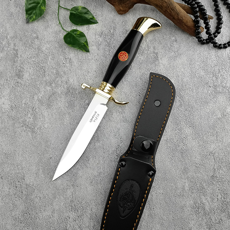 Legacy Blade 9CR18MOV Artisan EDC Knife - Mirror Polish with Brass Guard & Ebony Handle