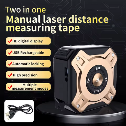 Laser Tape Measure 2-in-1 135ft USB Rechargeable Digital Construction DIY Professional