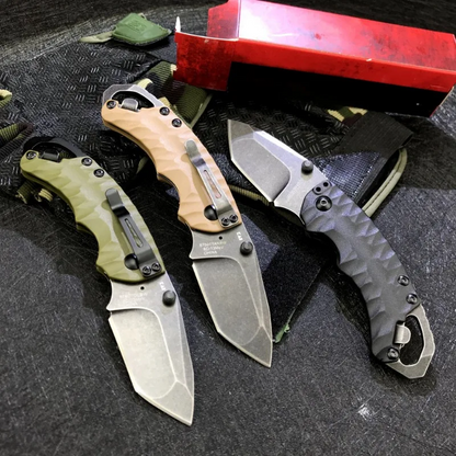 Kershaw 8750 Folding Pocket Knife - 8Cr13MoV Tanto Blade with Dual Thumbstuds EDC