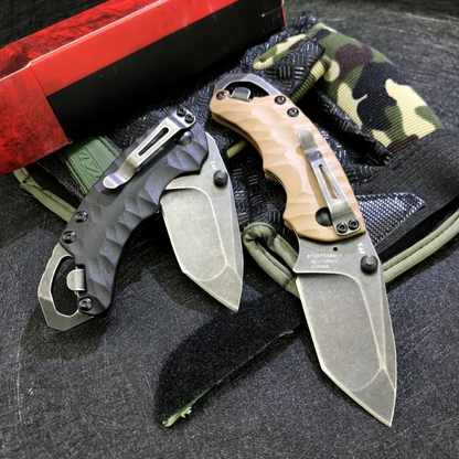 Kershaw 8750 Folding Pocket Knife - 8Cr13MoV Tanto Blade with Dual Thumbstuds EDC