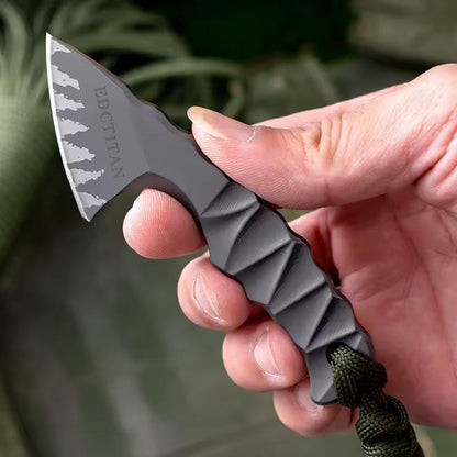 Lil' Axion D2 Steel Mini Tactical Axe Knife - One-Piece Construction with Sheath EDC