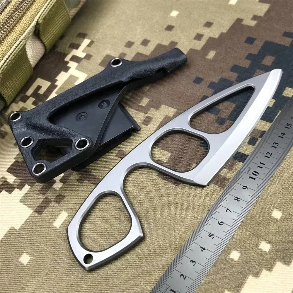 Fixed Blade Knife Camping Knife 440C Steel Titanium Oxide Coating Multi-Grip EDC Survival Knife