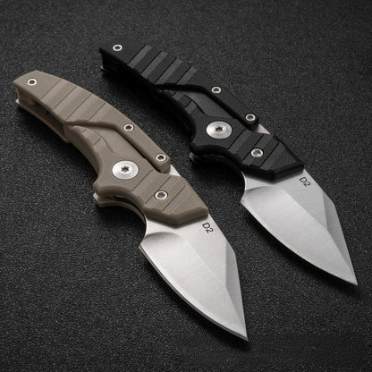 Folding Knife D2 Steel 2-in-1 Transformable Push Dagger EDC Tactical Self Defense