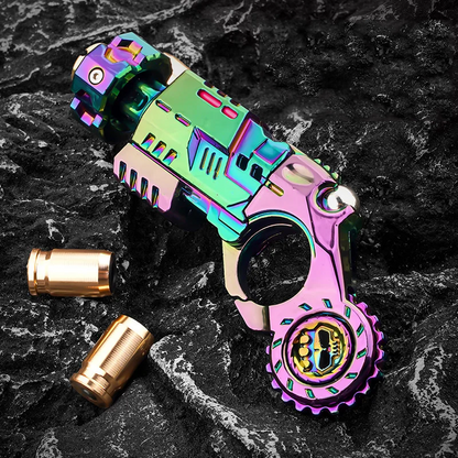Fidget Toy Metal Blaster Soft Bullet Launcher Spinner - ClickCannon Pro Zinc Alloy Chameleon EDC
