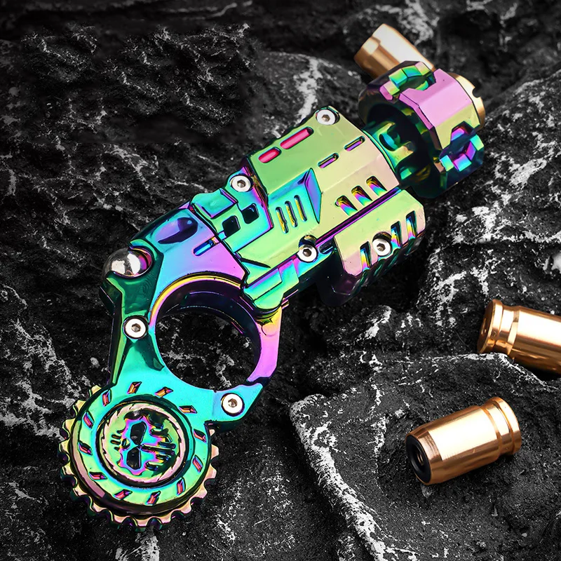 Fidget Toy Metal Blaster Soft Bullet Launcher Spinner - ClickCannon Pro Zinc Alloy Chameleon EDC