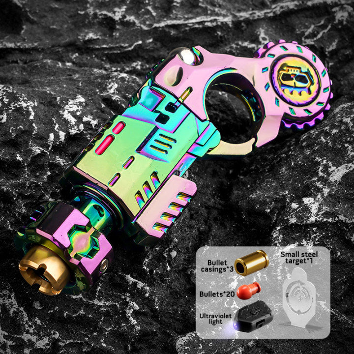 Fidget Toy Metal Blaster Soft Bullet Launcher Spinner - ClickCannon Pro Zinc Alloy Chameleon EDC